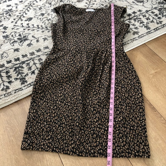 CALVIN KLEIN leopard print sheath dress 6 - Picture 5 of 13